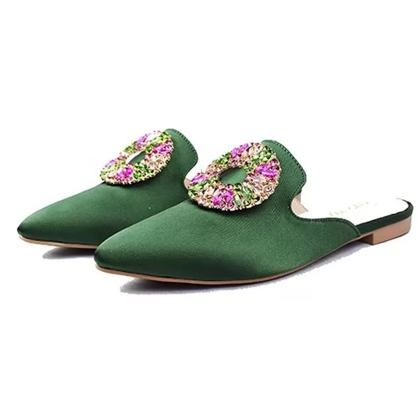 Mule pour femme 080 vert  .................. sandale médicale femme confortable Maroc